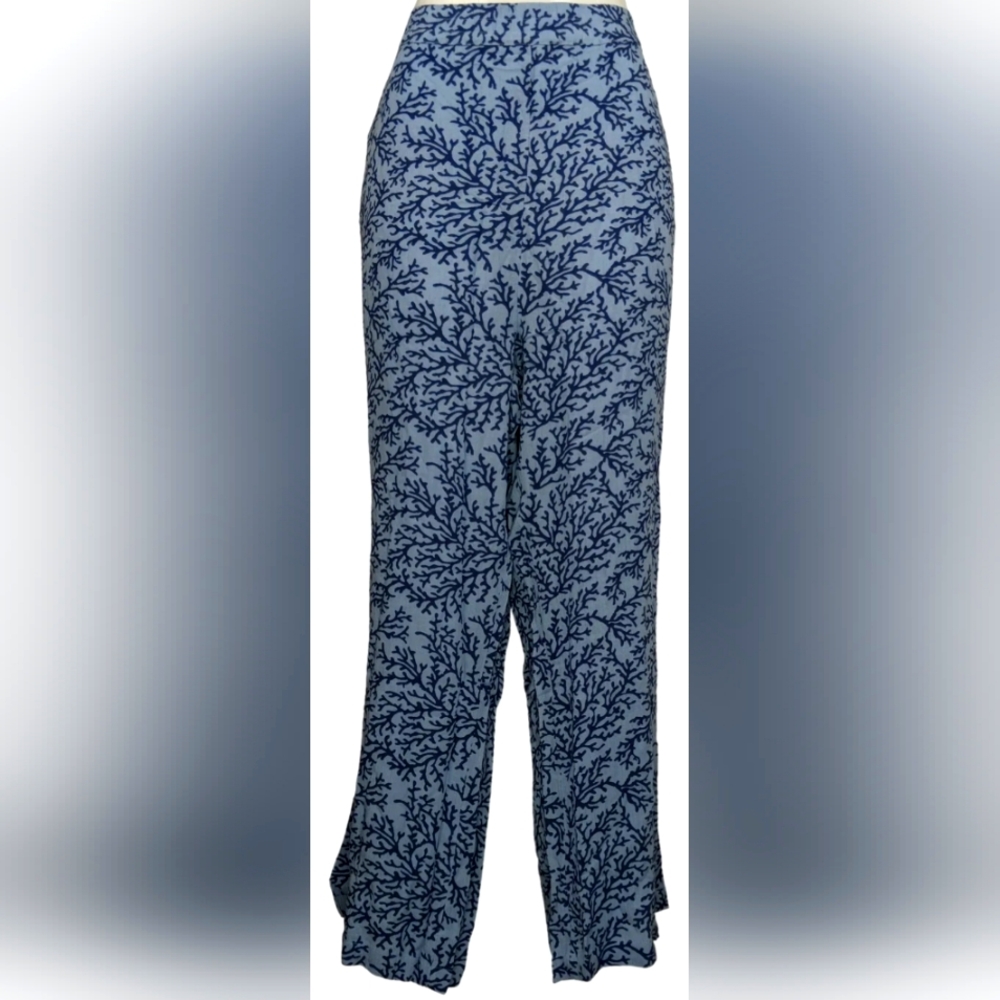 New Denim & Co Coral Ocean Beach Nautical Swim Cover up Pants 1X